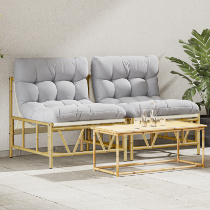 Scaune relaxante 2 pcs cu pernă 60x80x71 cm Oțel GartenMobel Dekor