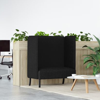 Canapea cu spătar înalt Neagră 109x56x121 cm Textil GartenMobel Dekor