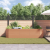 Pat Ridicat Ghiveci Efect De Lemn Metal 320 X 80 X 81 cm Durabil GartenMobel Dekor