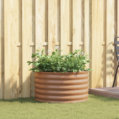 Teren Ridicat pentru Grădină Maro cu Aspect De Lemn 80x80x44 cm Oțel GartenMobel Dekor