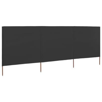 Paravan anti-vânt din 3 panouri, antracit, 400x120 cm, textil GartenMobel Dekor