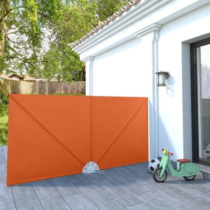 Copertină laterală pliabilă de terasă, cărămiziu, 300x150 cm GartenMobel Dekor