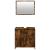 Set mobilier de baie, 2 piese, stejar fumuriu, lemn prelucrat GartenMobel Dekor