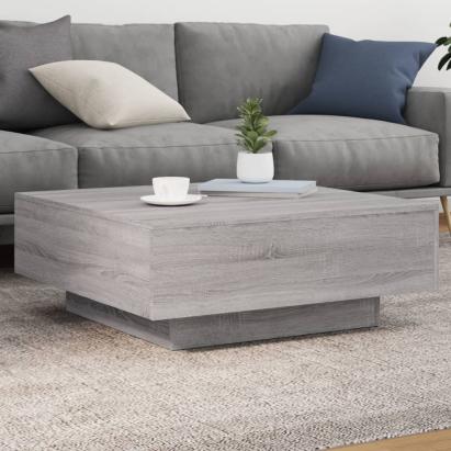 Măsuță de cafea cu lumini LED, gri sonoma, 80x80x31 cm GartenMobel Dekor
