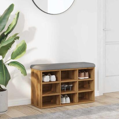 Banchetă pantofar stejar artizanal 82x32x50 cm lemn prelucrat GartenMobel Dekor