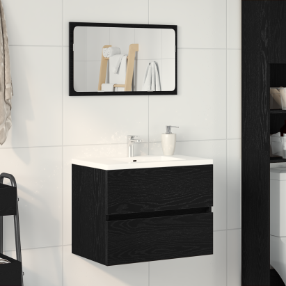 Cabinet pentru chiuvetă Stejar Negru 60x38,5x45 cm Lemn ingineresc GartenMobel Dekor
