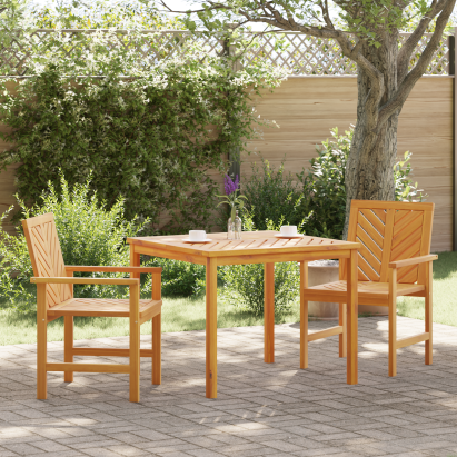 Set Dining 3 Piese din Lemn Masiv de Acacia GartenMobel Dekor