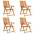 Scaune de Grădină Reclinabile 4 pcs Lemn Solid de Acacia GartenMobel Dekor