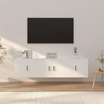 Set comodă TV, 3 piese, alb, lemn prelucrat GartenMobel Dekor