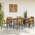 Scaune de grădină stacking 6 pcs Oțel negru și lemn solid de acacia GartenMobel Dekor