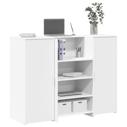 Birou de recepție alb 135x50x103,5 cm din lemn prelucrat GartenMobel Dekor