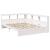 Pat cu bibliotecă fără saltea, alb, 150x200 cm, lemn masiv pin GartenMobel Dekor