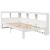 Pat cu bibliotecă fără saltea, alb, 100x200 cm, lemn masiv pin GartenMobel Dekor