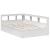 Pat cu bibliotecă fără saltea, alb, 135x190 cm, lemn masiv pin GartenMobel Dekor