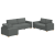 Set canapea, 3 piese, perne gri închis, textil GartenMobel Dekor