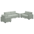 Set canapea, 3 piese, perne gri deschis, catifea GartenMobel Dekor