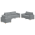 Set canapea, 3 piese, perne gri deschis, textil GartenMobel Dekor