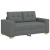 Set canapea, 3 piese, perne gri închis, textil GartenMobel Dekor