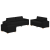 Set canapea, 3 piese, perne negre, textil GartenMobel Dekor