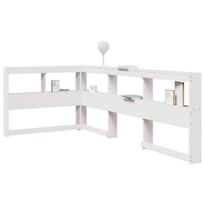 Bibliotecă tăblie în formă de L, alb, 90 cm, lemn masiv de pin GartenMobel Dekor