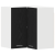 Dulap colțar suspendat  - Stejar negru - 57x57x60 cm - Fabricat din lemn prelucrat GartenMobel Dekor