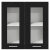 Cabinet de sticlă suspendat în stejar negru - 60x31x60 cm GartenMobel Dekor