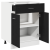Dulap cu Sertare Negru din Stejar - 60x46x81.5 cm Fabricat din Lemn Prelucrat GartenMobel Dekor