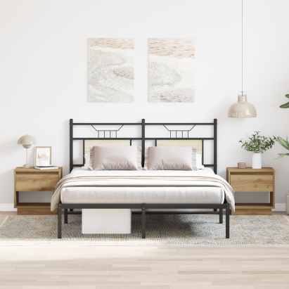 Noptiere, 2 buc. stejar artizanal, 45x34x47 cm, lemn prelucrat GartenMobel Dekor