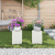 Suporturi plante pilon, exterior, 2 buc., alb, 24x24x35 cm oțel GartenMobel Dekor