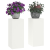 Suporturi plante pilon exterior 2 buc. alb 24x24x55 cm oțel GartenMobel Dekor