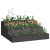 Ghivece pentru grădină 3-nivele 90x90x35 cm Oțel Negru GartenMobel Dekor