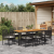 Set de Dining Grădină cu Perne Negru Ratan Poly GartenMobel Dekor