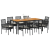Set de Dining Grădină cu Perne Negru Ratan Poly GartenMobel Dekor