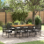 Set de Dining Grădină cu Perne Negru Ratan Poly GartenMobel Dekor
