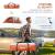 Cort camping, 5-6 persoane, impermeabil, cu copertina, ferestre, geanta, portocaliu, 550x300x198 cm GartenVIP DiyLine