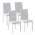 Set 4 scaune bucatarie/living, Ethel, piele ecologica, metal, alb, 41x50x91 cm GartenVIP DiyLine