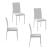 Set 4 scaune bucatarie/living, Ethel, piele ecologica, metal, alb, 41x50x91 cm GartenVIP DiyLine
