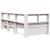 Pat cu bibliotecă fără saltea, alb, 75x190 cm, lemn masiv pin GartenMobel Dekor