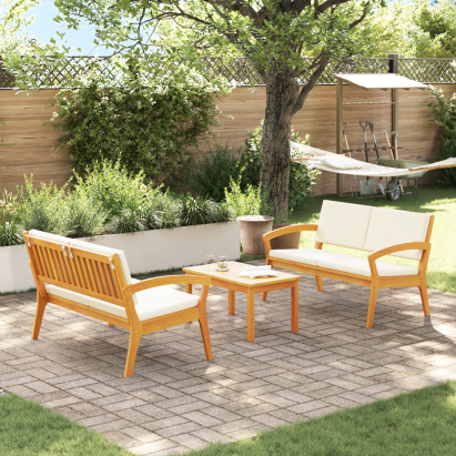 Set Bistro 3 Piese cu perne - Lemn masiv de Acacia GartenMobel Dekor