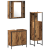 Set de mobilier pentru baie 3 Piese Lemn Vechi Lemn Inginerit GartenMobel Dekor