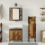 Set de mobilier pentru baie 3 Piese Lemn Vechi Lemn Inginerit GartenMobel Dekor