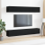 Set dulap TV, 4 piese, de perete, stejar negru, lemn prelucrat GartenMobel Dekor