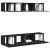 Set dulap TV, 4 piese, de perete, stejar negru, lemn prelucrat GartenMobel Dekor
