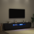 Dulap TV cu lumini LED stejar negru 200x35x40 cm lemn prelucrat GartenMobel Dekor