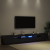 Cabinet TV cu LED-uri Stejar Negru 260x35x40 cm Lemn prelucrat GartenMobel Dekor