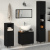 Set de mobilier baie 3 piese Stejar Negru Lemn Prelucrat GartenMobel Dekor