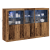 Sideboard cu LED-uri Lemn vechi 162x37x100 cm Lemn prelucrat GartenMobel Dekor