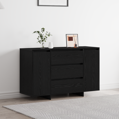 Comodă Negru Stejar 120x41x75 cm Lemn prelucrat GartenMobel Dekor
