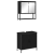 Set de mobilier pentru baie 2 piese în stejar negru din lemn prelucrat GartenMobel Dekor