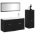 Set Mobilier Baie 3 Piese Negru Stejar Lemn Ingineresc GartenMobel Dekor